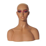 Female Mannequin Head Model with Makeup Wig Display Head for Scarves Hat Wig Style D