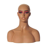 Female Mannequin Head Model with Makeup Wig Display Head for Scarves Hat Wig Style D