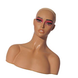 Female Mannequin Head Model with Makeup Wig Display Head for Scarves Hat Wig Style D