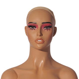 Female Mannequin Head Model with Makeup Wig Display Head for Scarves Hat Wig Style D
