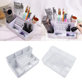 Nail Art Polishing Grinding Organizer Space Saving Case 28 Holes Bits Holder White