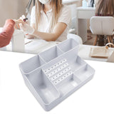 Nail Art Polishing Grinding Organizer Space Saving Case 28 Holes Bits Holder White