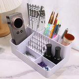 Nail Art Polishing Grinding Organizer Space Saving Case 28 Holes Bits Holder White
