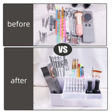 Nail Art Polishing Grinding Organizer Space Saving Case 28 Holes Bits Holder White
