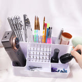 Nail Art Polishing Grinding Organizer Space Saving Case 28 Holes Bits Holder White