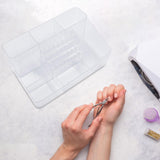 Nail Art Polishing Grinding Organizer Space Saving Case 28 Holes Bits Holder Transparent