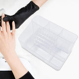 Nail Art Polishing Grinding Organizer Space Saving Case 28 Holes Bits Holder Transparent