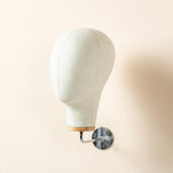Maxbell Manikin Head Wall Mounted Sturdy Wig Hat Display Holder Hairdresser Training 15cm Silver