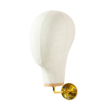 Maxbell Manikin Head Wall Mounted Sturdy Wig Hat Display Holder Hairdresser Training 15cm Gold