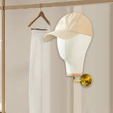 Maxbell Manikin Head Wall Mounted Sturdy Wig Hat Display Holder Hairdresser Training 15cm Gold