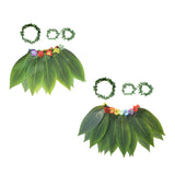 Maxbell Grass Skirt Hawaiian Flower Leaf Skirt for Beach Masquerade Celebration 10 Leaf Skirt