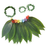 Maxbell Grass Skirt Hawaiian Flower Leaf Skirt for Beach Masquerade Celebration 15 Leaf Skirt