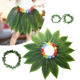 Maxbell Grass Skirt Hawaiian Flower Leaf Skirt for Beach Masquerade Celebration 15 Leaf Skirt
