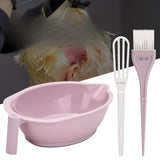 Maxbell Hair Coloring Tool Dye Brush Hair Dye Brush and Bowl Set for DIY Hair Dyeing Pink