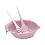 Maxbell Hair Coloring Tool Dye Brush Hair Dye Brush and Bowl Set for DIY Hair Dyeing Pink