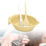 Maxbell Hair Coloring Tool Dye Brush Hair Dye Brush and Bowl Set for DIY Hair Dyeing Yellow