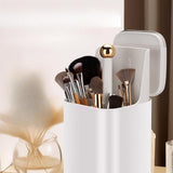 Maxbell Vanity Table Storage Organizer Automatic Lifting Stationery Brush Container white