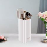 Maxbell Vanity Table Storage Organizer Automatic Lifting Stationery Brush Container white