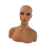 Maxbell Realistic Mannequin Head Female Mannequin Head with Shoulder for Jewelry Wig Style C