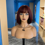 Maxbell Realistic Mannequin Head Female Mannequin Head with Shoulder for Jewelry Wig Style D