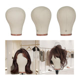 Maxbell Canvas Mannequin Head Model Manikin Wig Display Stand for Scarf Beauty Salon 21inch