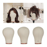 Maxbell Canvas Mannequin Head Model Manikin Wig Display Stand for Scarf Beauty Salon 21inch