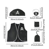Maxbell 5 Pieces Kids Pirate Costume Set Performance Decor Festival Dress up Clothes