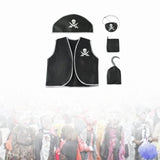 Maxbell 5 Pieces Kids Pirate Costume Set Performance Decor Festival Dress up Clothes
