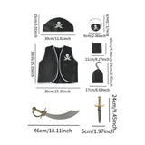 Maxbell 7Pcs Kids Pirate Costume Set Boys Festival Masquerade Pirate Accessories Set