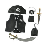 Maxbell 7Pcs Kids Pirate Costume Set Boys Festival Masquerade Pirate Accessories Set