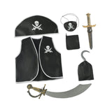 Maxbell 7Pcs Kids Pirate Costume Set Boys Festival Masquerade Pirate Accessories Set