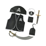 Maxbell 7Pcs Kids Pirate Costume Set Boys Festival Masquerade Pirate Accessories Set