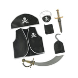 Maxbell 7Pcs Kids Pirate Costume Set Boys Festival Masquerade Pirate Accessories Set