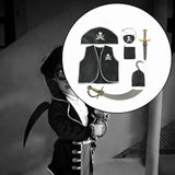 Maxbell 7Pcs Kids Pirate Costume Set Boys Festival Masquerade Pirate Accessories Set