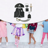 Maxbell 7Pcs Kids Pirate Costume Set Boys Festival Masquerade Pirate Accessories Set
