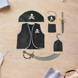 Maxbell 7Pcs Kids Pirate Costume Set Boys Festival Masquerade Pirate Accessories Set