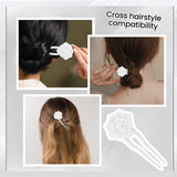 Maxbell Halloween Hairpin Chignon Pin Flower Hair Fork Holiday Skull Rose Hair Stick