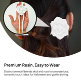 Maxbell Halloween Hairpin Chignon Pin Flower Hair Fork Holiday Skull Rose Hair Stick