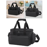 Maxbell Travel Cosmetic Bag Tote Compartment Bag for Travel Vacation Business Trips Black