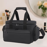 Maxbell Travel Cosmetic Bag Tote Compartment Bag for Travel Vacation Business Trips Black