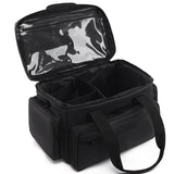 Maxbell Travel Cosmetic Bag Tote Compartment Bag for Travel Vacation Business Trips Black