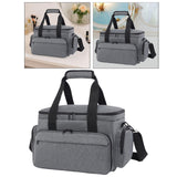 Maxbell Travel Cosmetic Bag Tote Compartment Bag for Travel Vacation Business Trips Gray