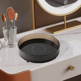 Maxbell 360° Rotating Makeup Organizer Round Makeup Brush Holder for Perfume Cabinet Black