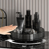 Maxbell 360° Rotating Makeup Organizer Round Makeup Brush Holder for Perfume Cabinet Black