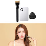 Maxbell 3x Flat Foundation Brush with Sponge Palette Tray for Blending Cream