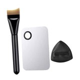Maxbell 3x Flat Foundation Brush with Sponge Palette Tray for Blending Cream