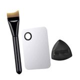 Maxbell 3x Flat Foundation Brush with Sponge Palette Tray for Blending Cream