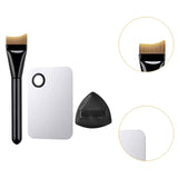 Maxbell 3x Flat Foundation Brush with Sponge Palette Tray for Blending Cream