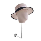 Maxbell Manikin Head Hat Display Head for Beginner Stylist Home Salon Making Styling Beige