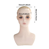 Maxbell Female Mannequin Head Wig Display Stand for Barbershop Beginner Stylist Home